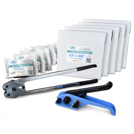 Idl Packaging 1/2" Polyester Strapping Kit, 1000 Ft. Tensioner/Sealer BM.PSK.12.1000